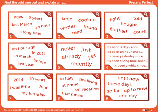 Odd One Out: Present Perfect Edition