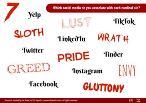 Talk about cardinal sins online and in the ESL classroom.