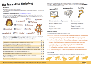 make predictions in English fox and hedgehog