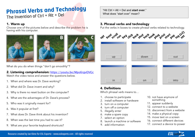 Phrasal Verbs and Technology: The Invention of Ctrl + Alt + Del