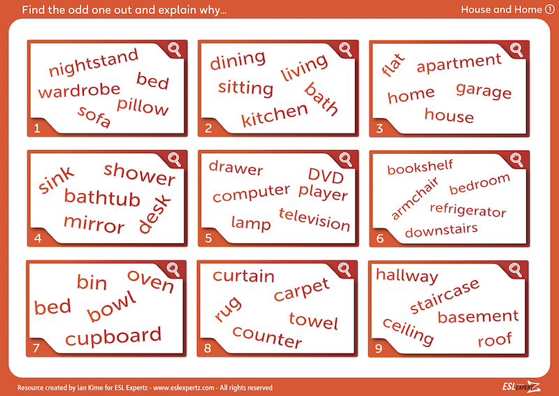 Odd One Out: House and Home Vocabulary