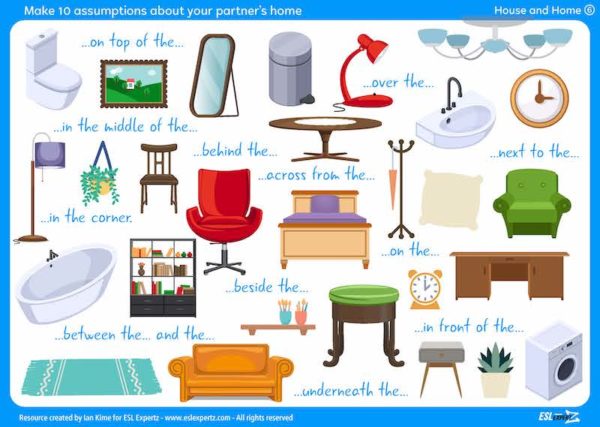 House and Home Jukebox: Prepositions of Place Activity