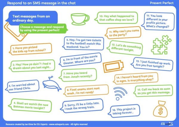 Present Perfect Writing Activity ESL Expertz