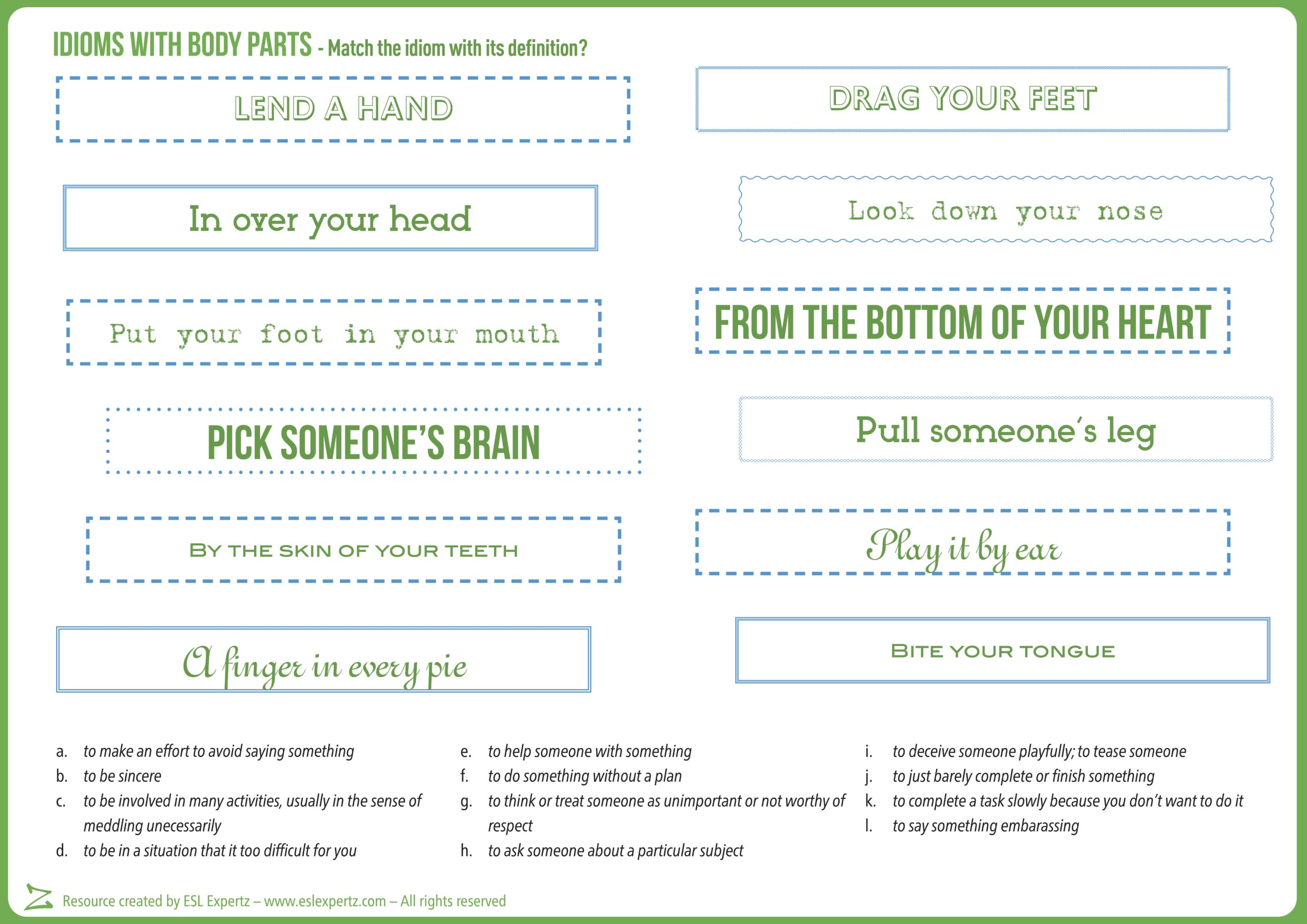 A2-B1 The Idioms Game