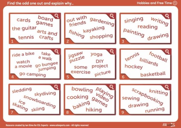 Hobbies & Free Time Vocab Board Game - ESL Expertz