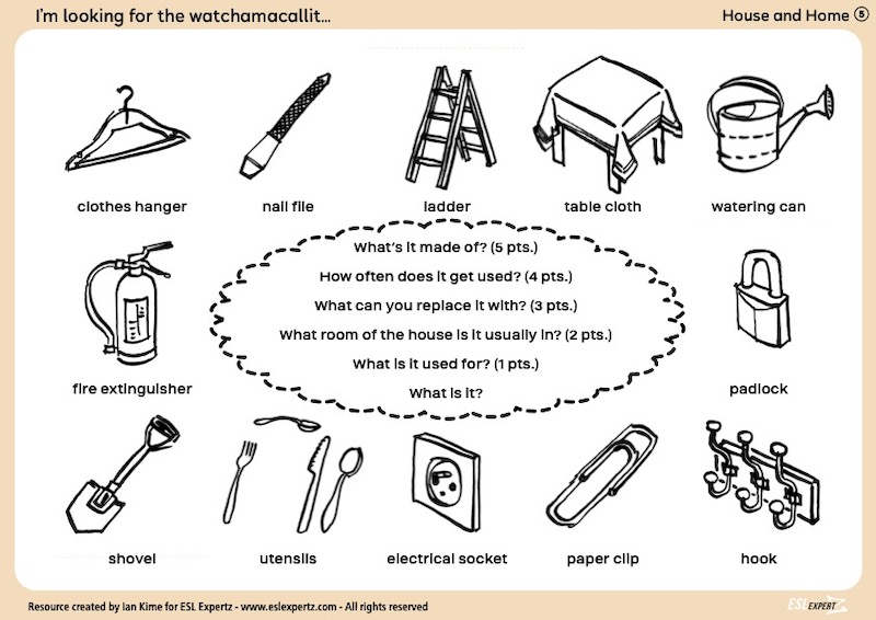 Rooms Of The House Vocabulary Game