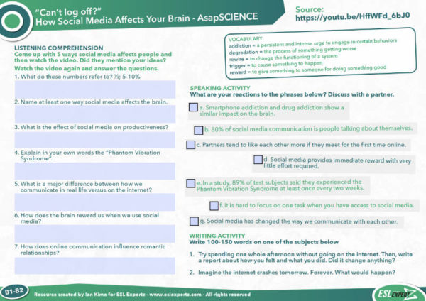 discussion worksheet social media