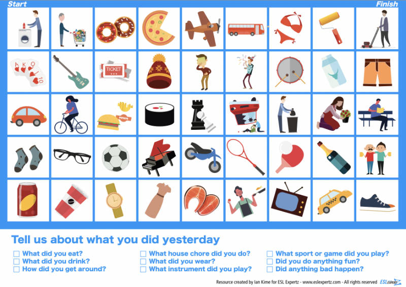 Past Simple Board Game ESL Expertz