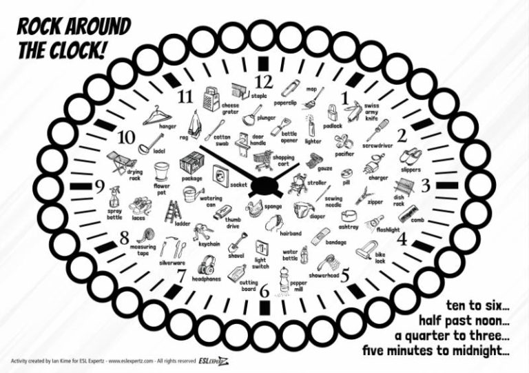 Telling Time in English Board Game ESL Expertz