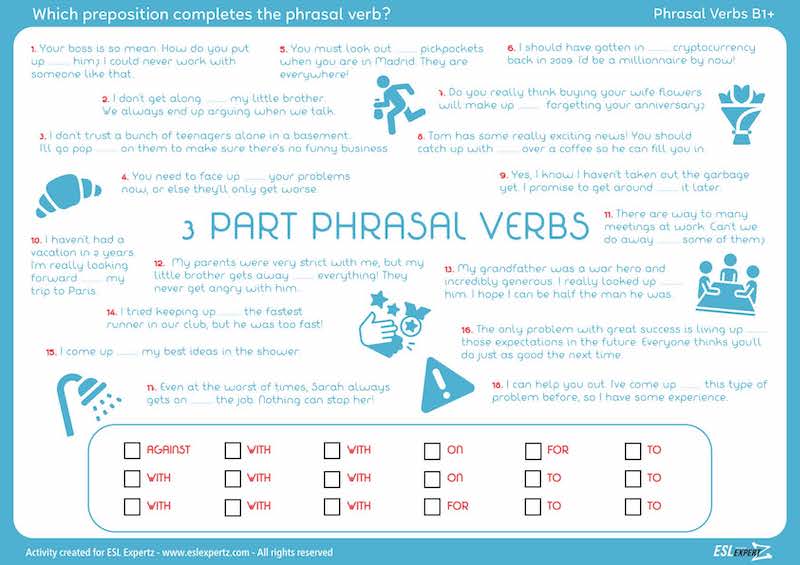 Three Part Phrasal Verbs With Prepositions ESL Expertz