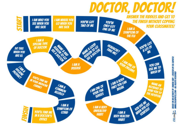 health vocabulary board game