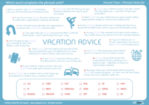 advanced vacation phrasal verbs