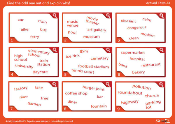 city vocabulary exercise